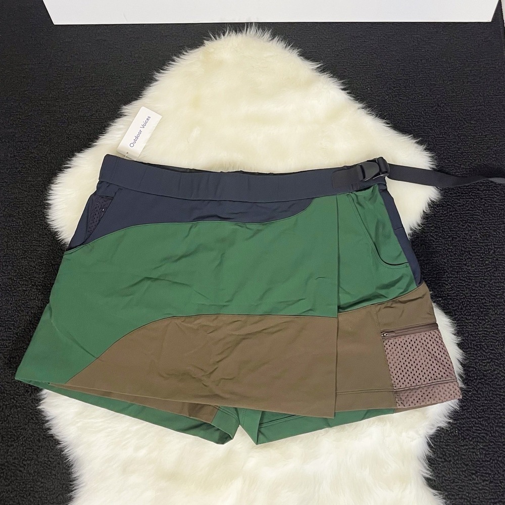 Outdoor Voices Womens XL RecTrek 3” Skort Hiking Shorts Black Hunter Espresso - Picture 9 of 13